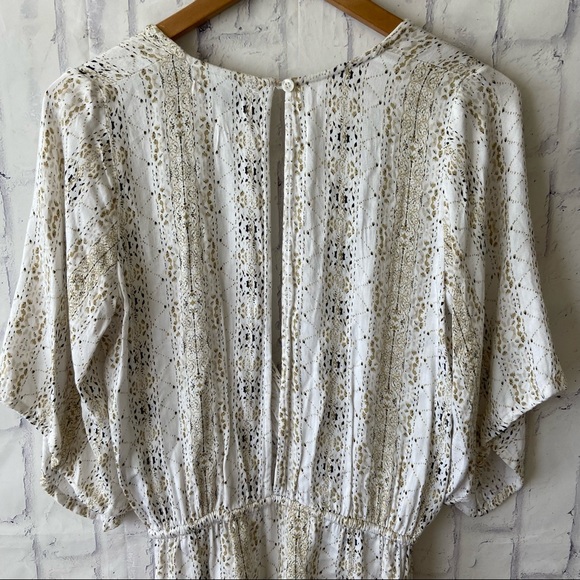 Faithfull the Brand Fox Romper Playsuit White Oasis Print Open Back S 4 - Picture 8 of 10